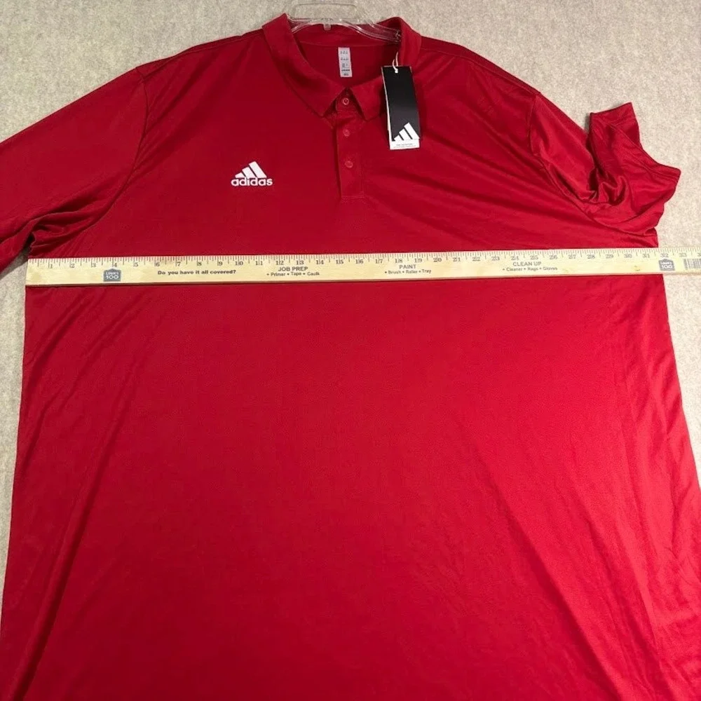 Adidas Polo Shirt Mens 4XLT Red Polyester Athletic AeroReady Golf Classic NEW